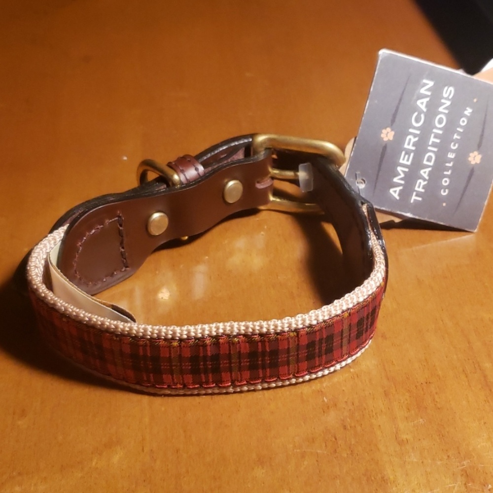 Auburn Leathercrafters Dog Collars Red Plaid